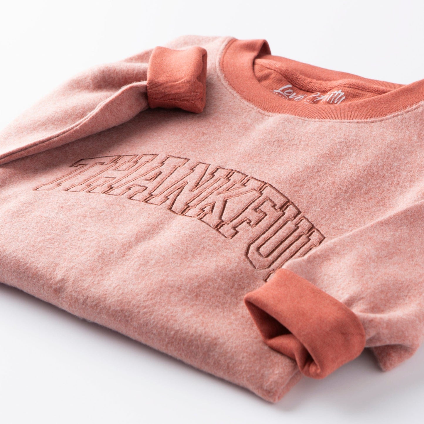 Embroidered Thankful Fuzzy Sweatshirt