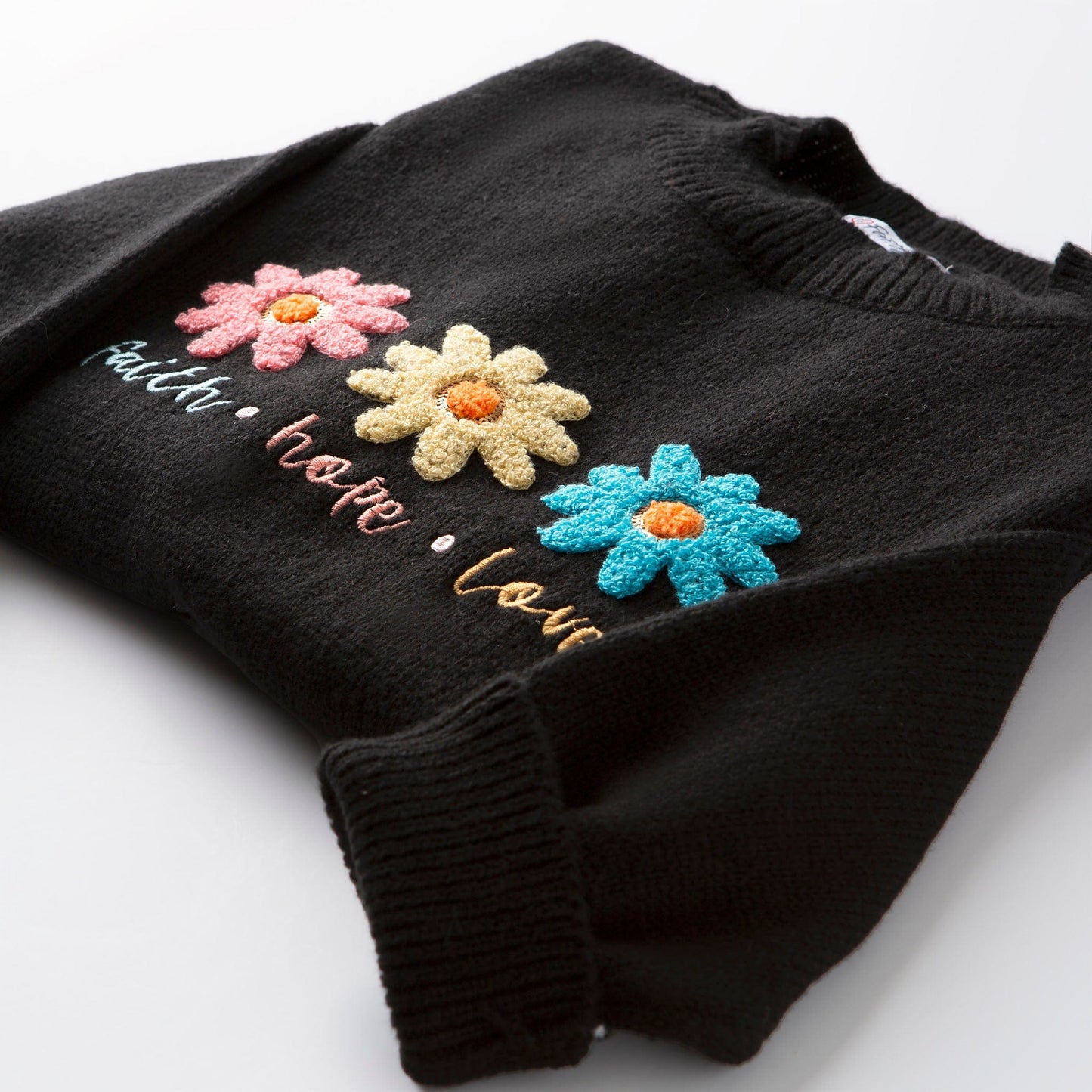 Faith Hope Love Embellished Sweater