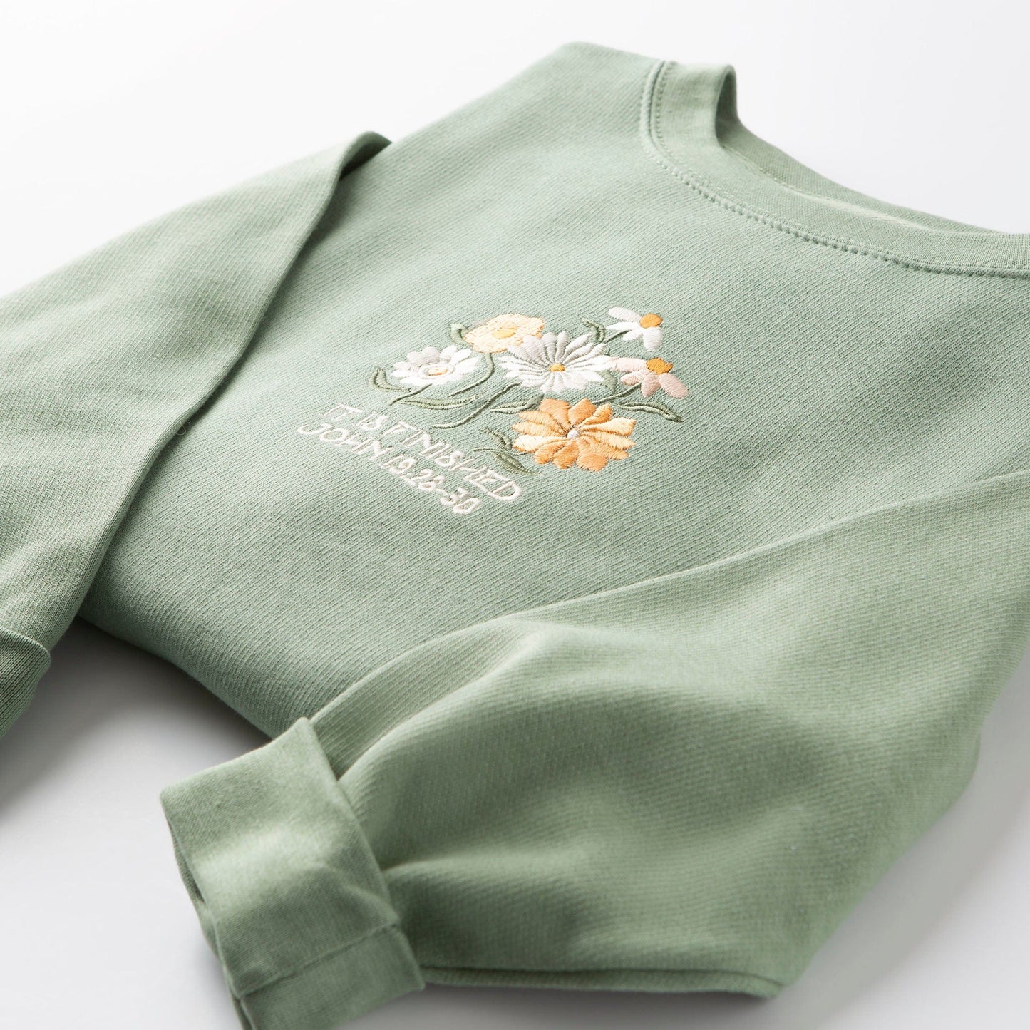 Embroidered It is Finished Sweatshirt