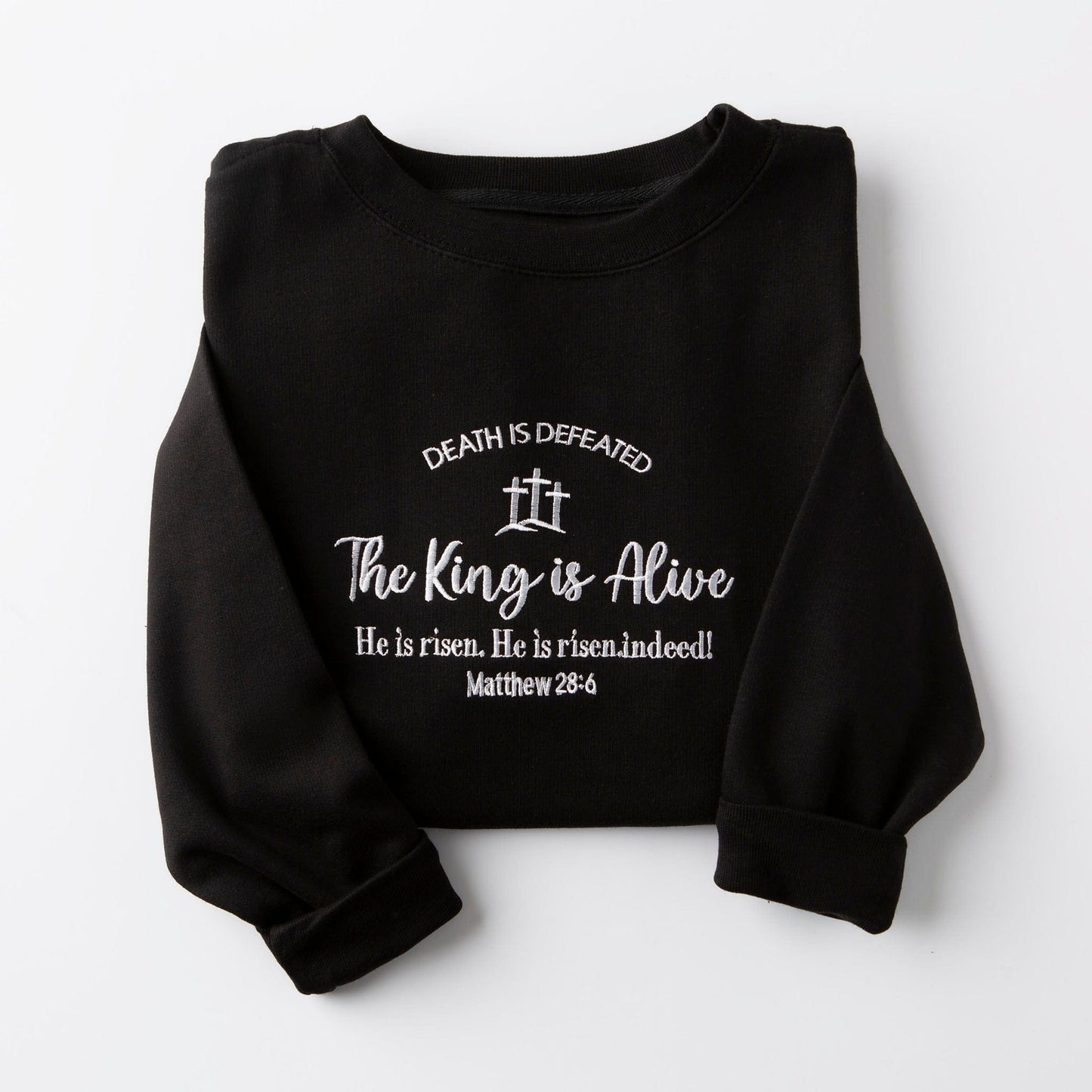 Embroidered The King is Alive Sweatshirt