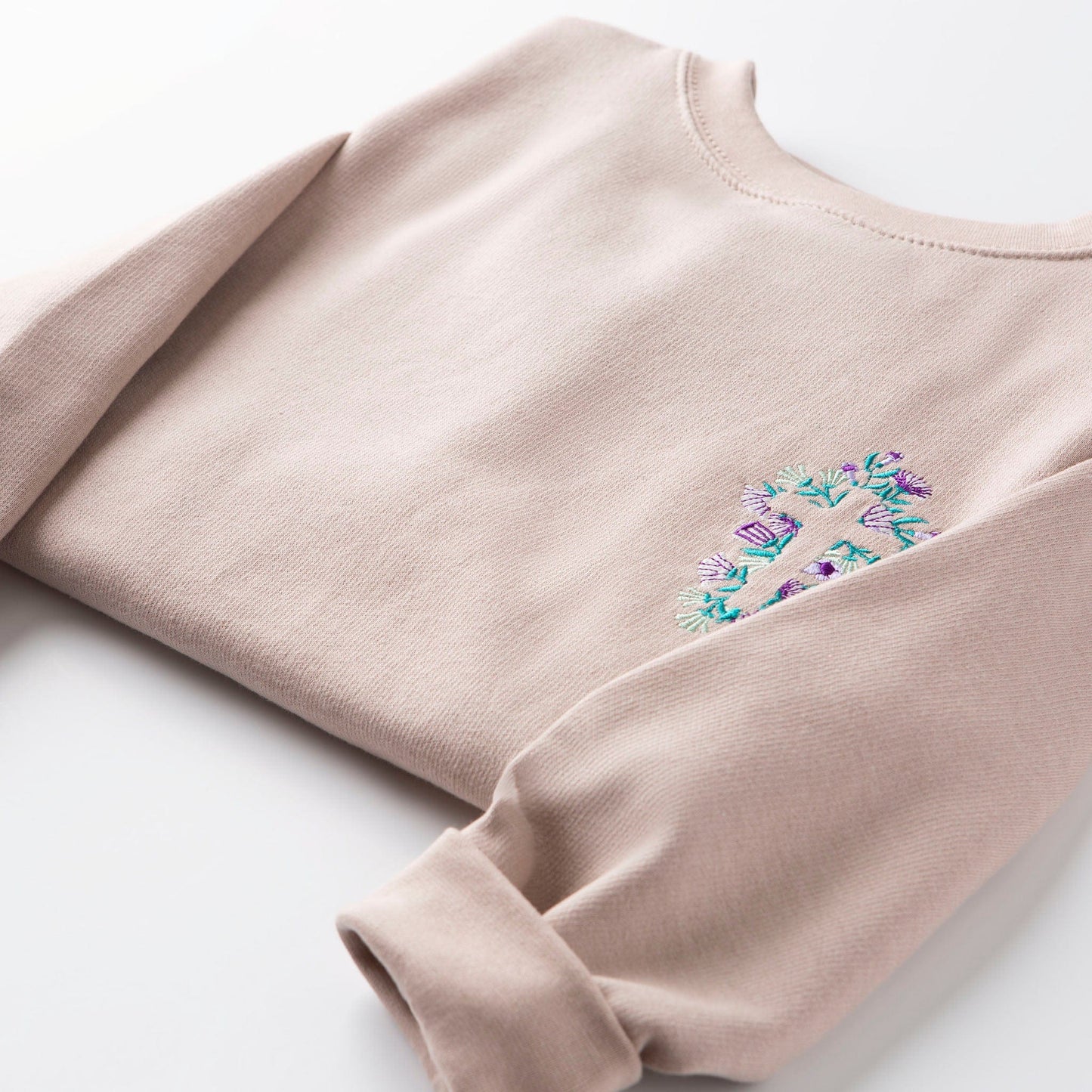 Embroidered He is Risen Floral Cross Sweatshirt