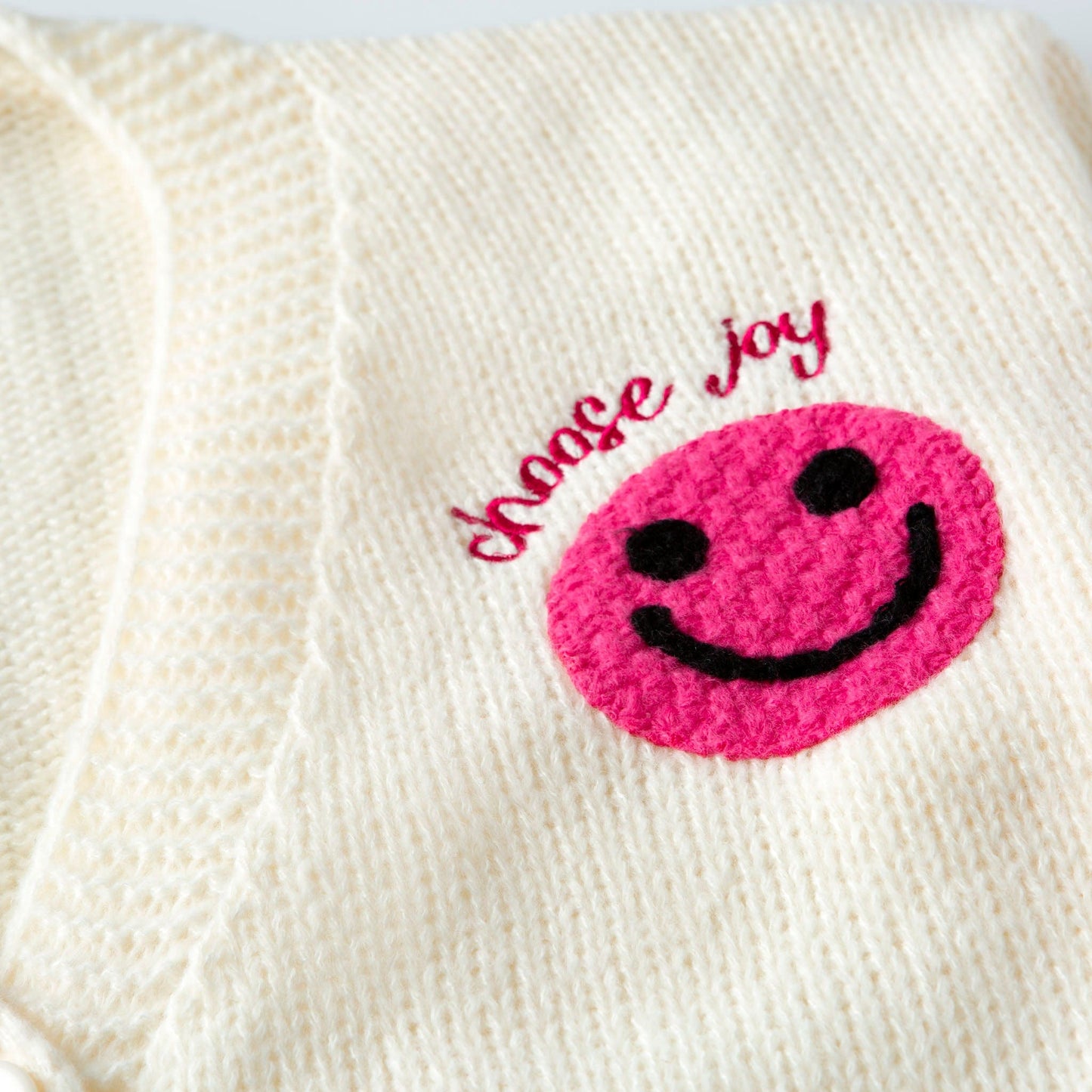 Choose Joy Smiley Face Cardigan