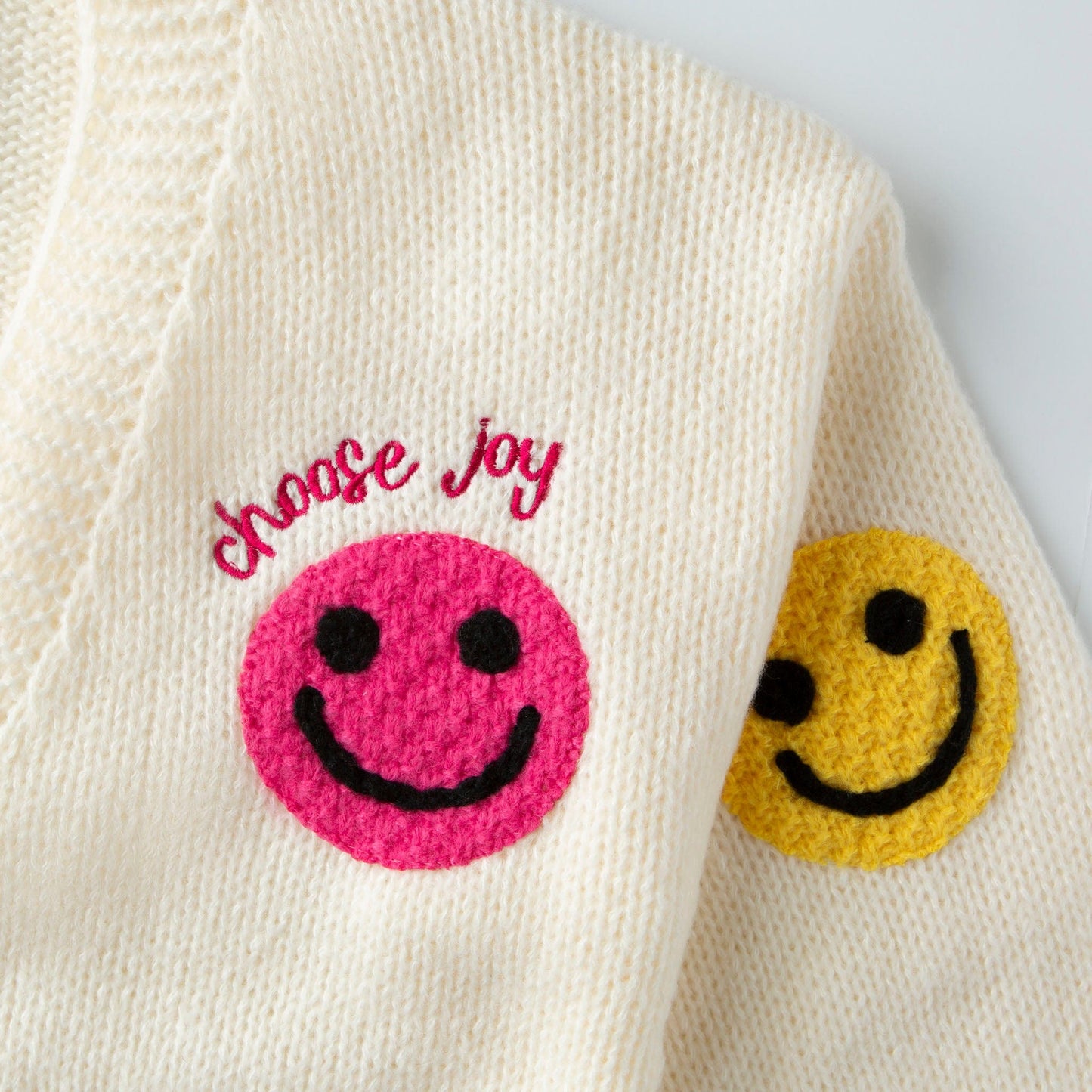 Choose Joy Smiley Face Cardigan