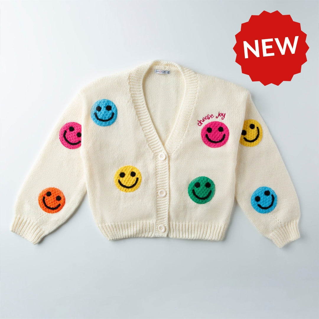 Choose Joy Smiley Face Cardigan