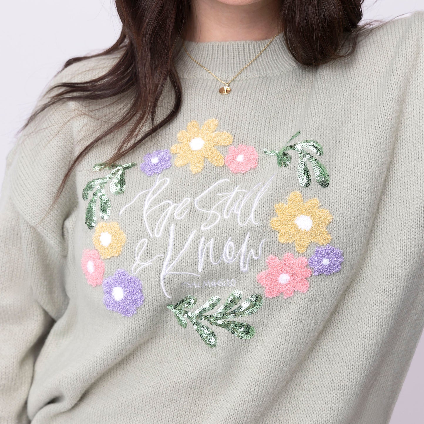 Be Still & Know Embellished Sweater