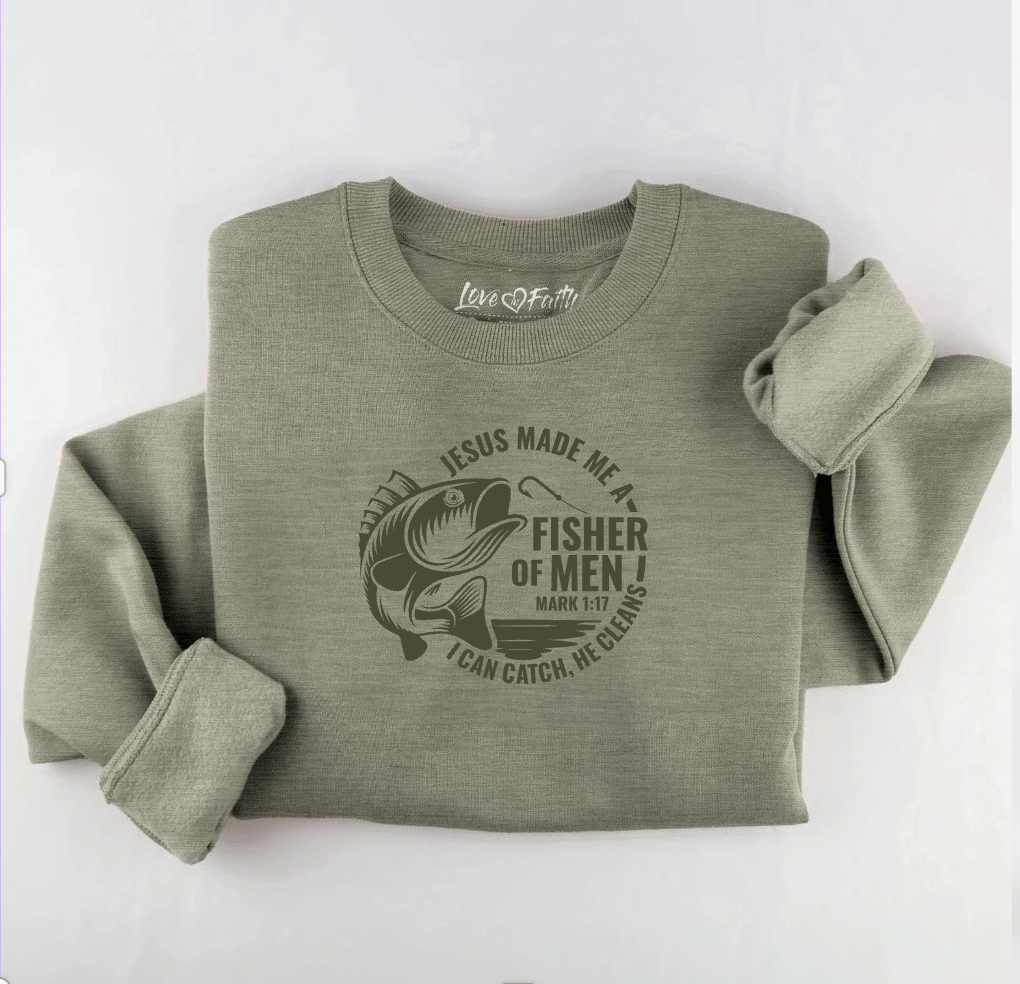 Embroidered Fisher Of Men Men's Sweatshirt