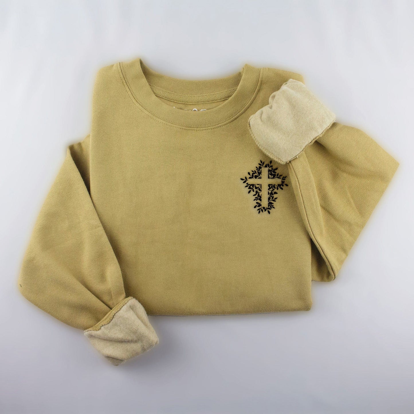 Embroidered Floral Cross Sweatshirt