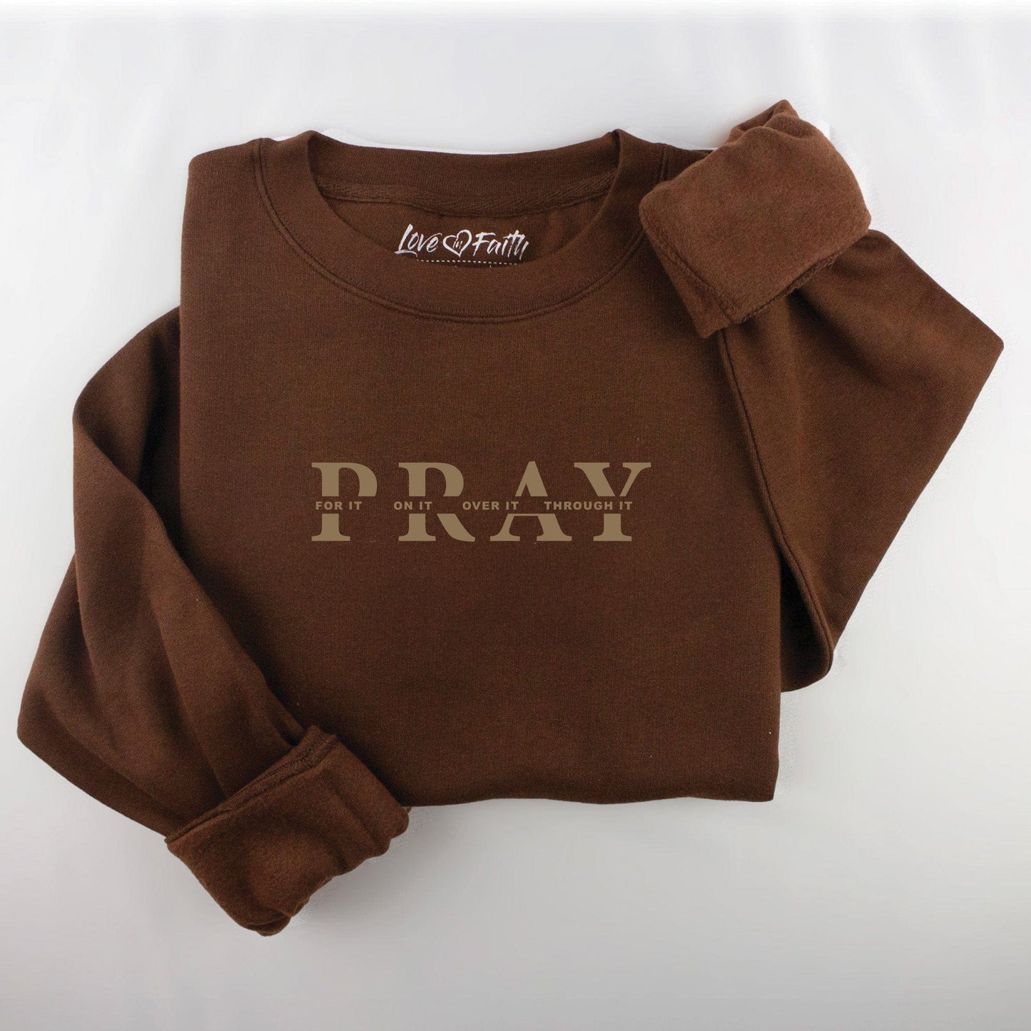 Embroidered Pray On It Sweatshirt