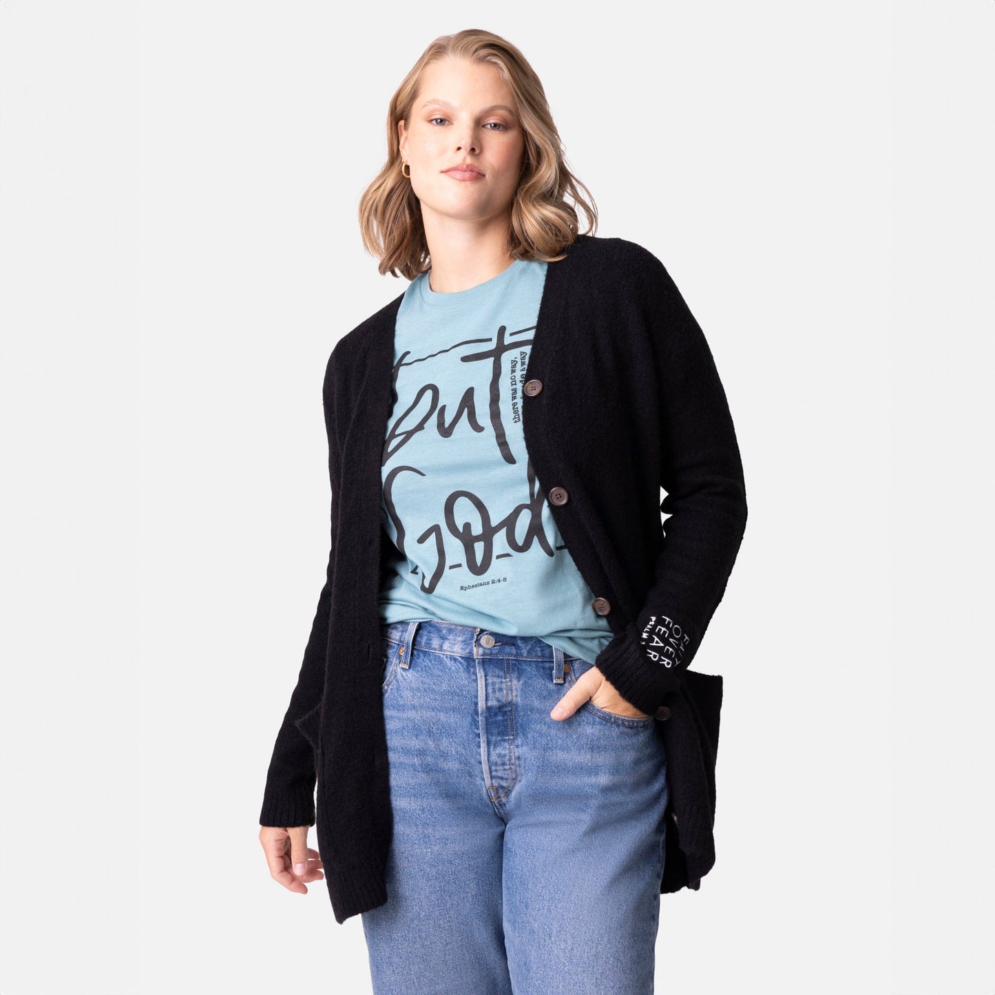 Faith Over Fear Sweater Knit Cardigan