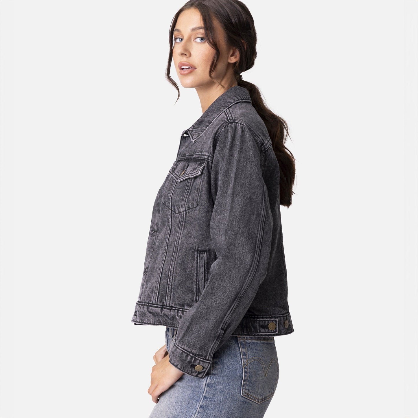 Vintage Washed Love in Faith Denim Jacket