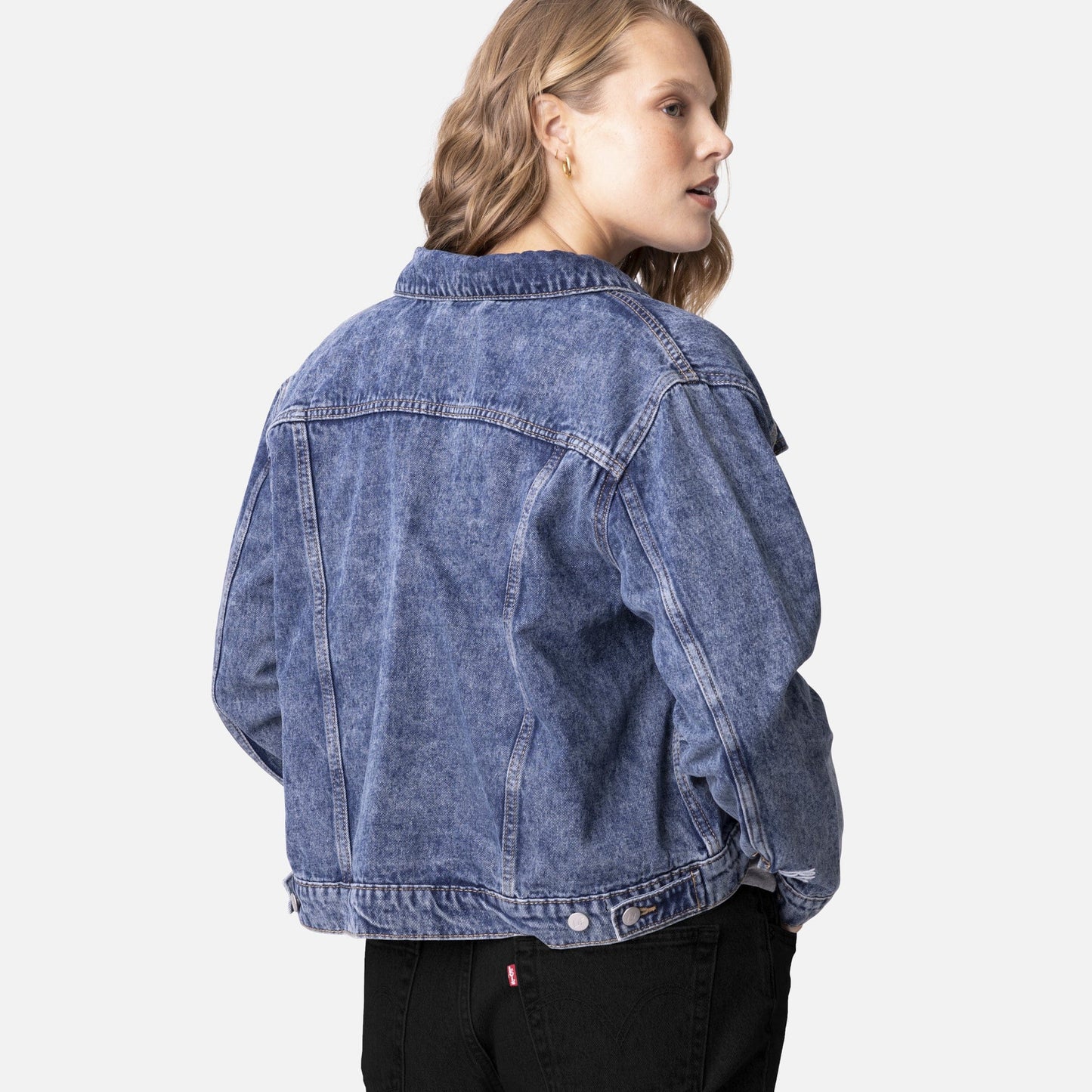 Vintage Washed Blessed Denim Jacket