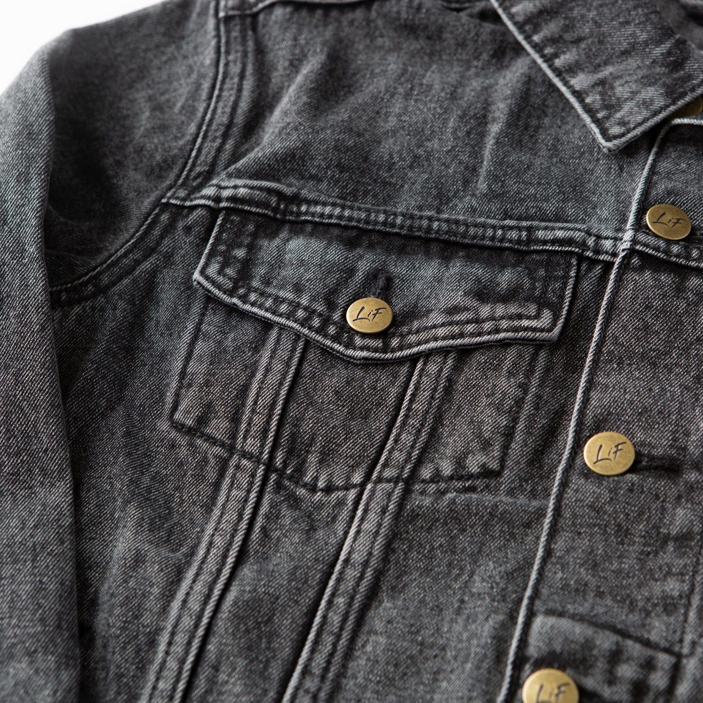 Vintage Washed Faith Cross Denim Jacket