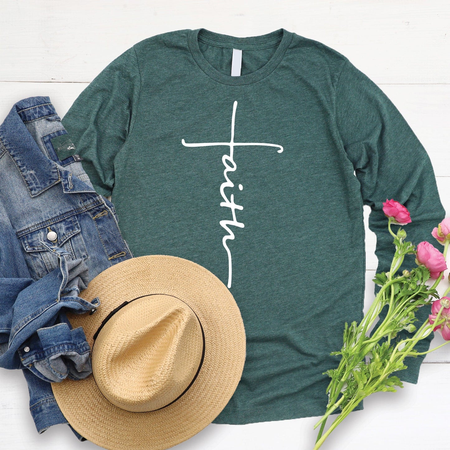 Faith Cross Long Sleeve Tee