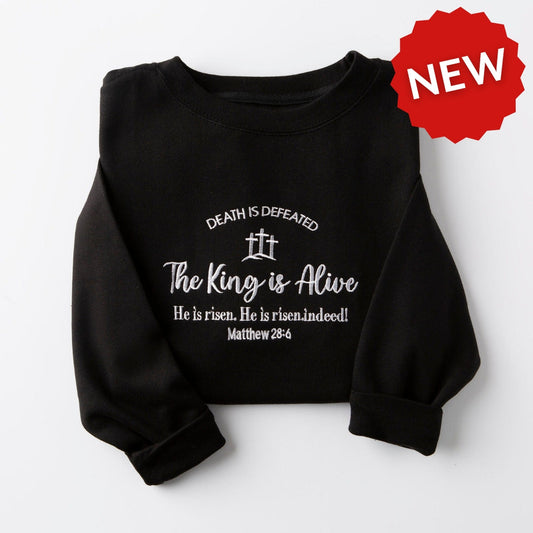 Embroidered The King is Alive Sweatshirt